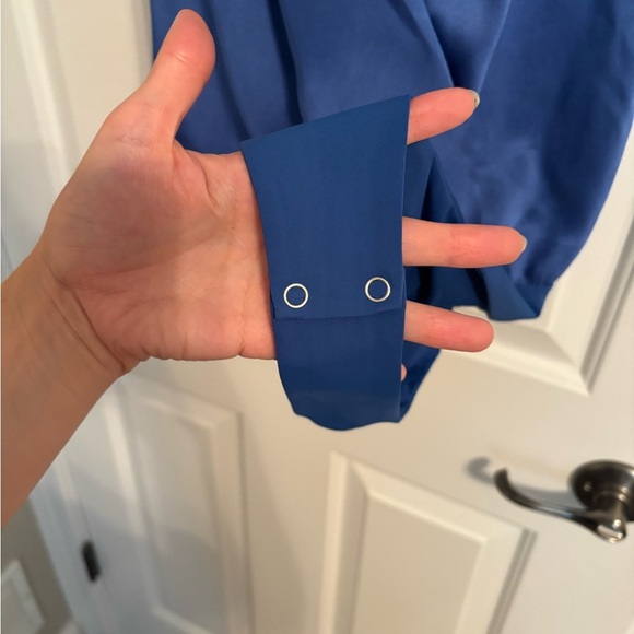 Royal Blue Michelle Mason Silk Bodysuit - Picture 4 of 6